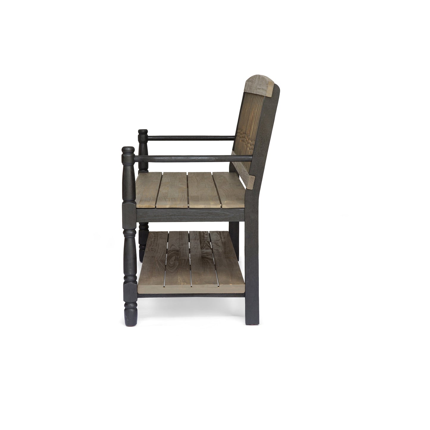 Patio Bench with Built-In Shelf