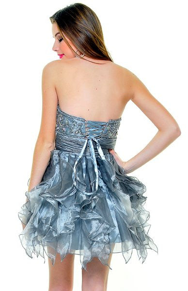 CLEARANCE - Cinderella Divine 5866 Strapless Cocktail Dress Short (Size 8)