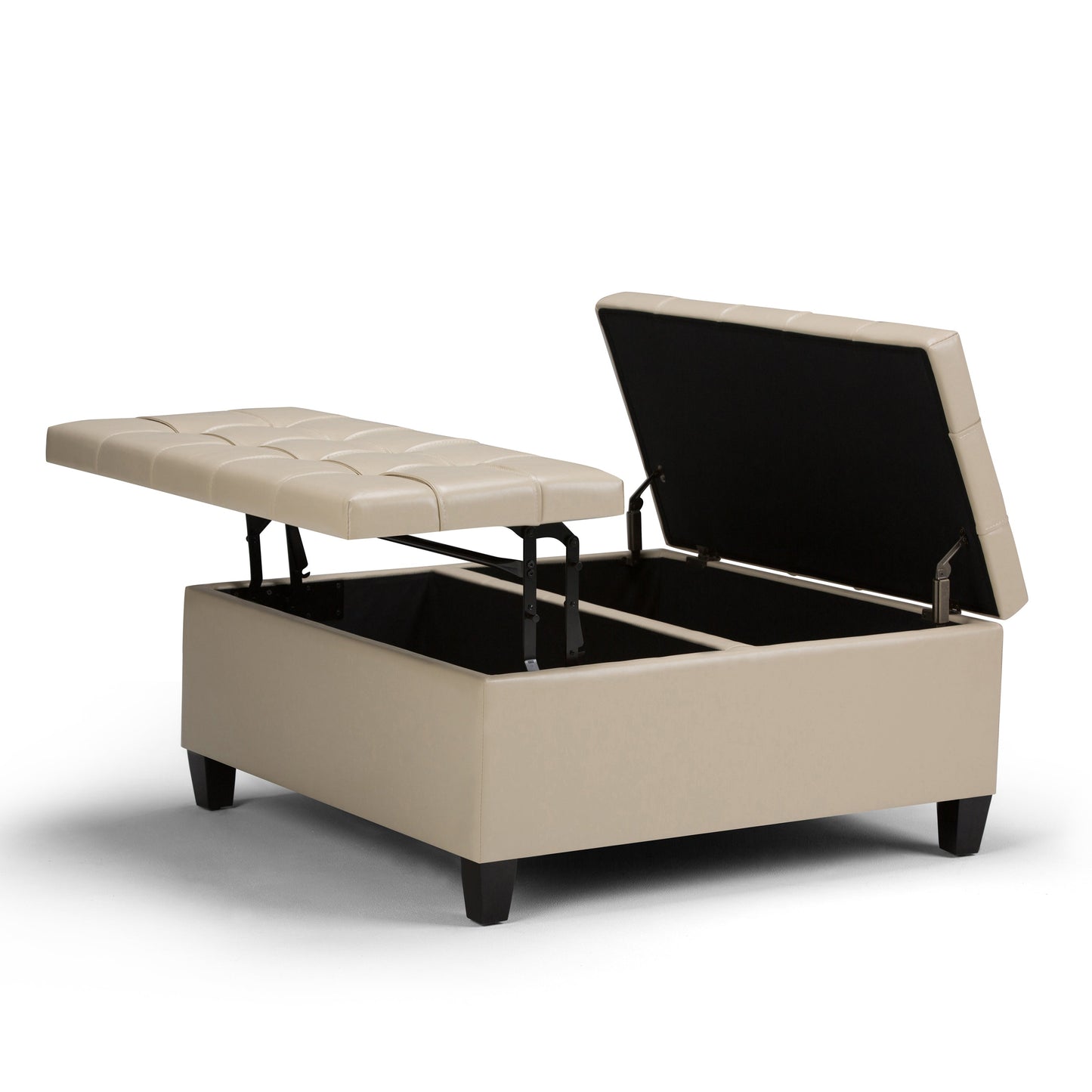 Harrison 36 Inch Wide Coffee Table Storage Ottoman in Satin