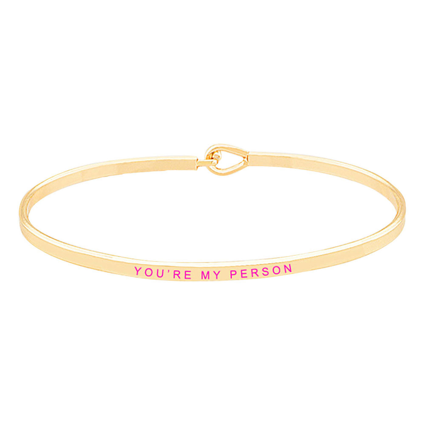 You're My Person Brass Thin Metal Hook Bracelet