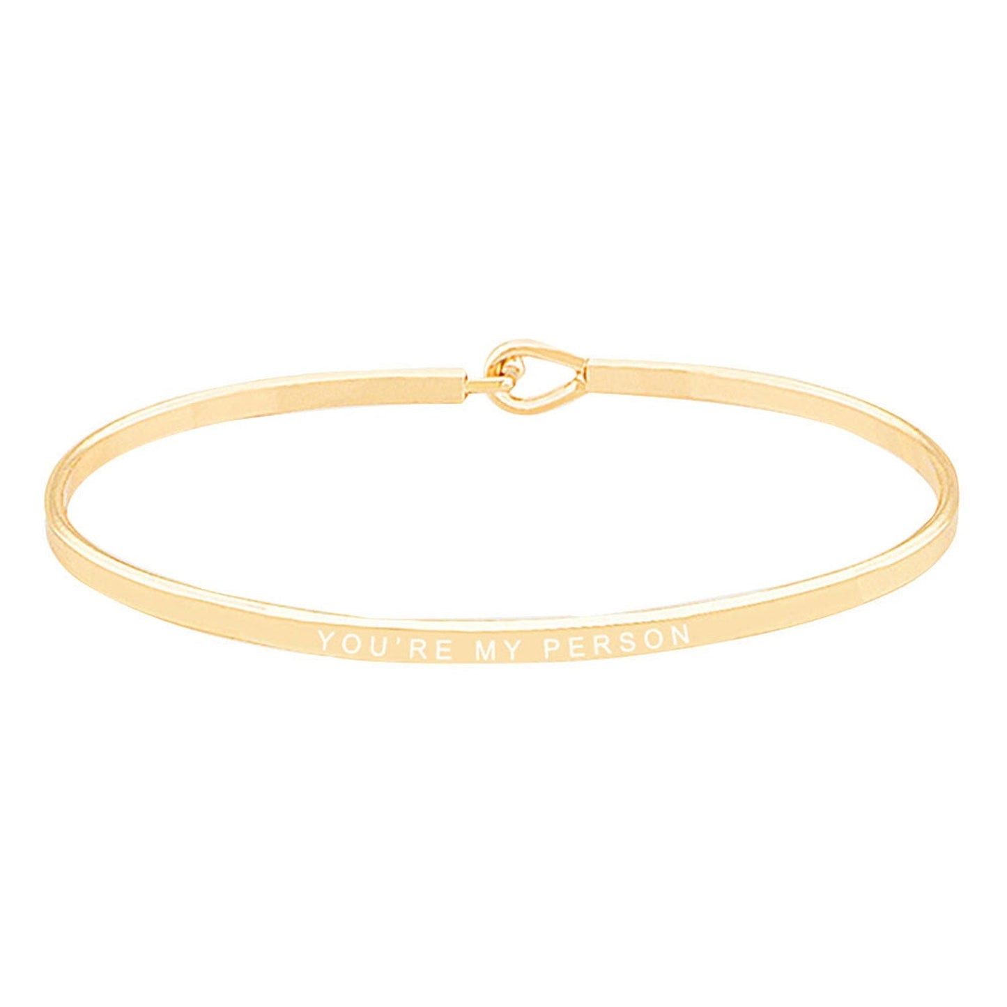 You're My Person Brass Thin Metal Hook Bracelet