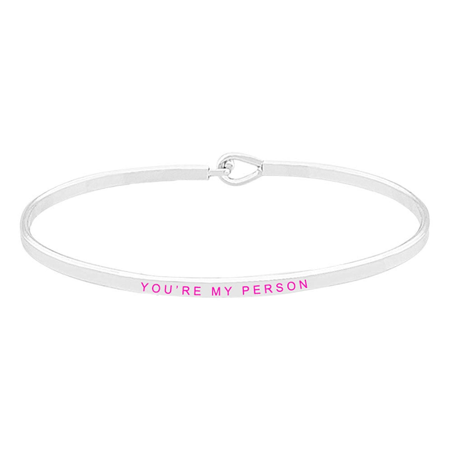 You're My Person Brass Thin Metal Hook Bracelet