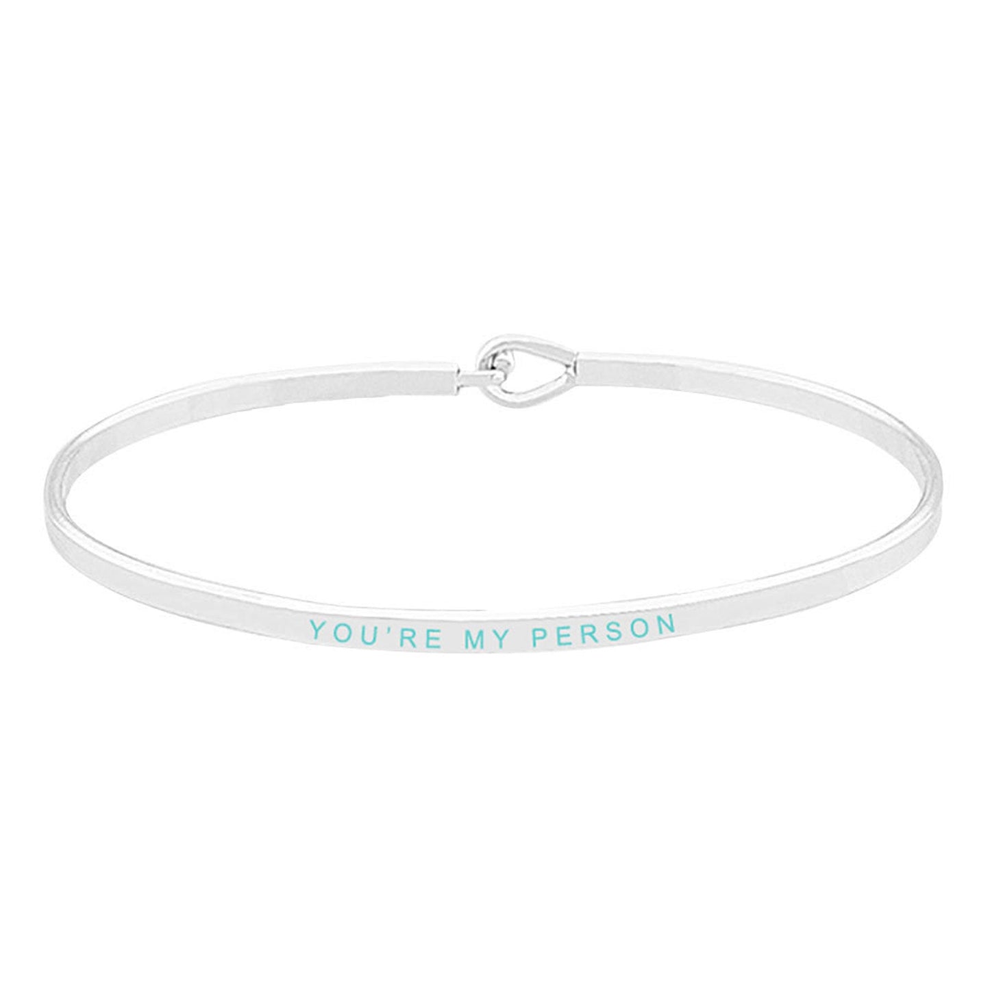 You're My Person Brass Thin Metal Hook Bracelet