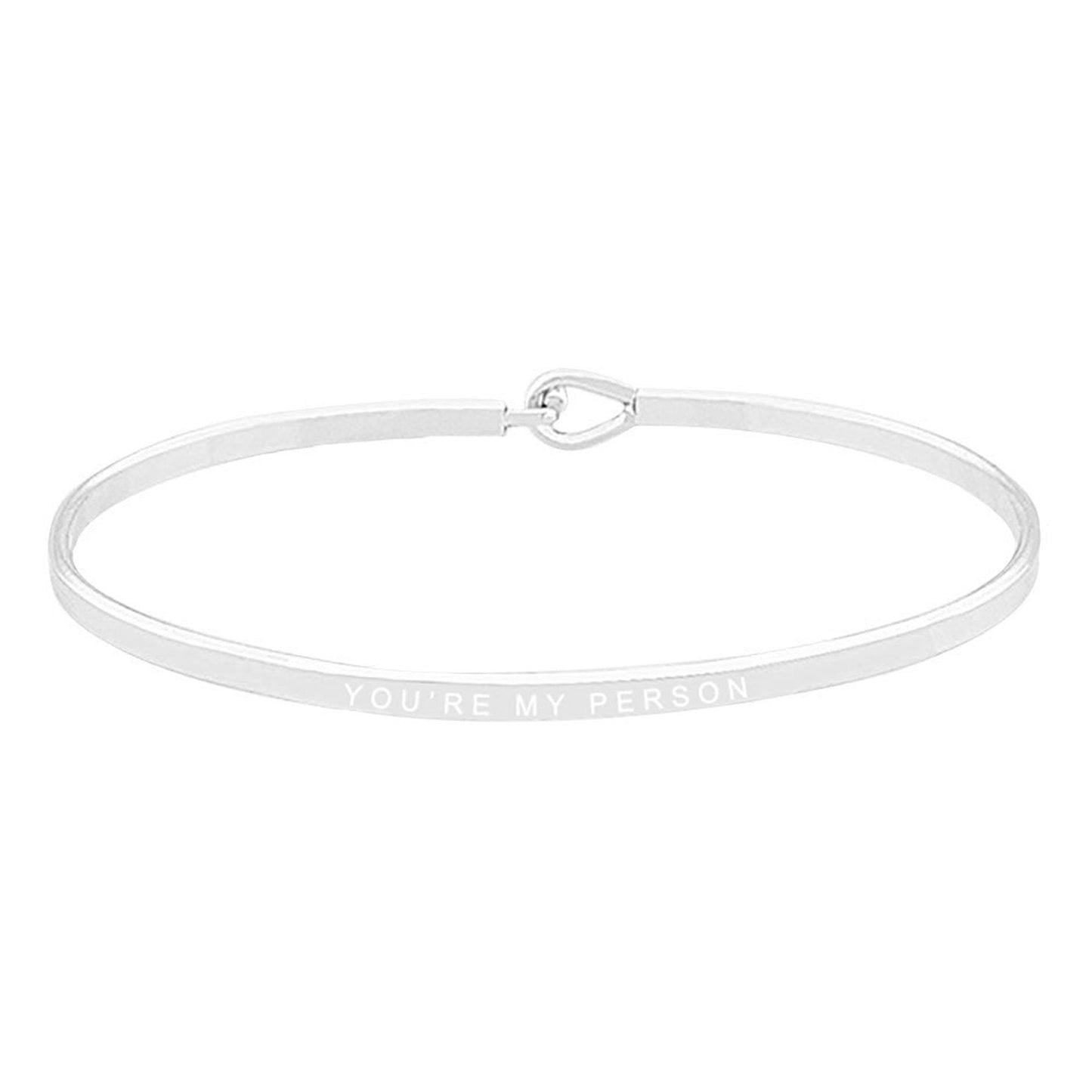 You're My Person Brass Thin Metal Hook Bracelet