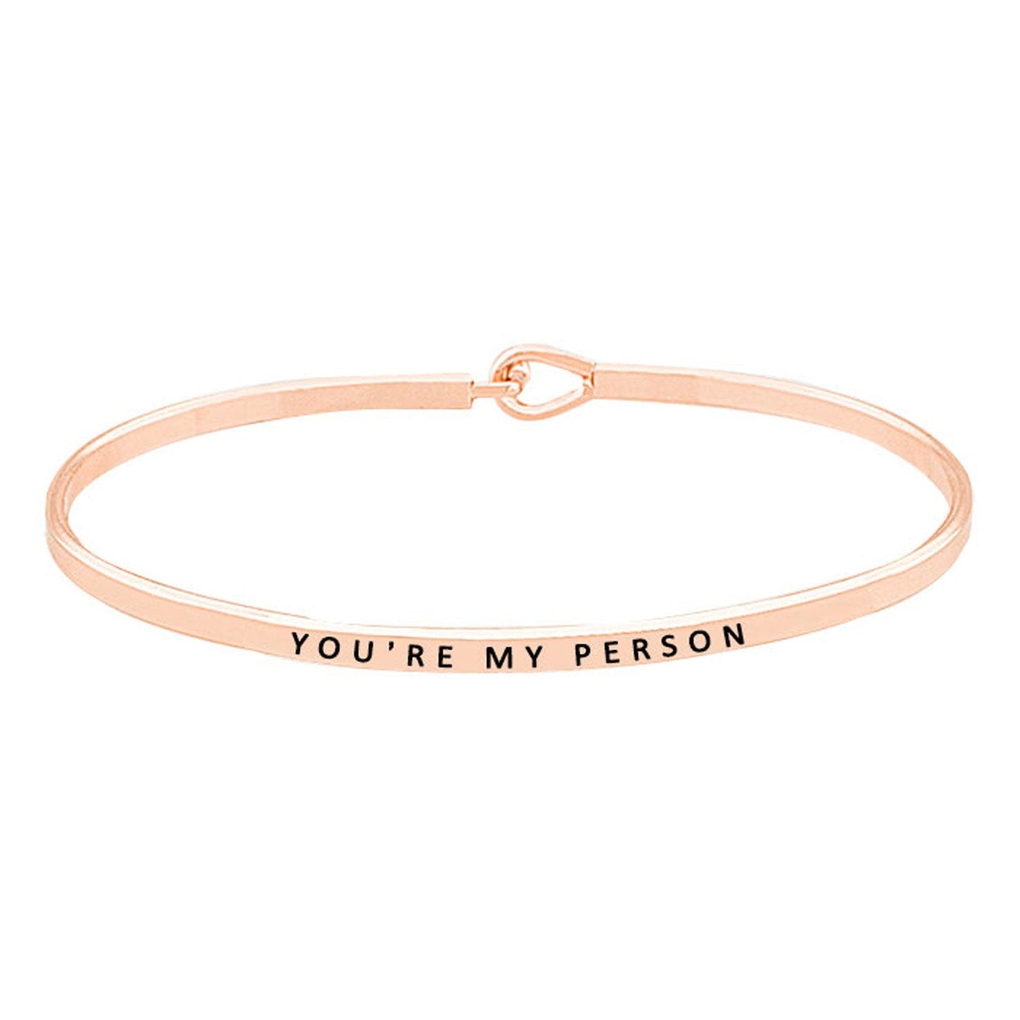 You're My Person Brass Thin Metal Hook Bracelet