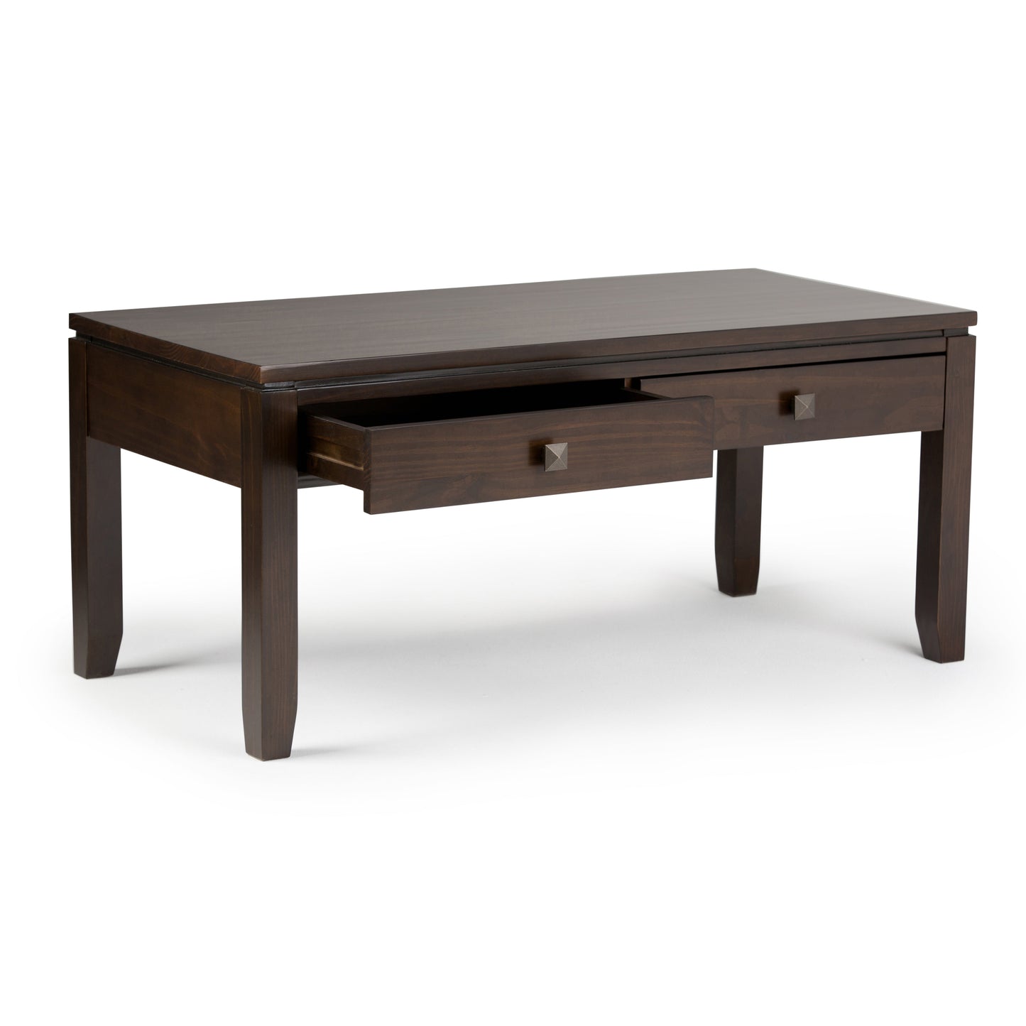 Cosmopolitan 42 Inch Wide Solid Wood Coffee Table in Mahogany