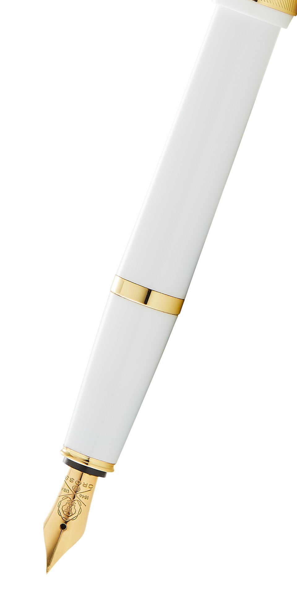 Bailey Light™ Polished White Resin and Gold Tone Extra-Fine Nib Fountain Pen
