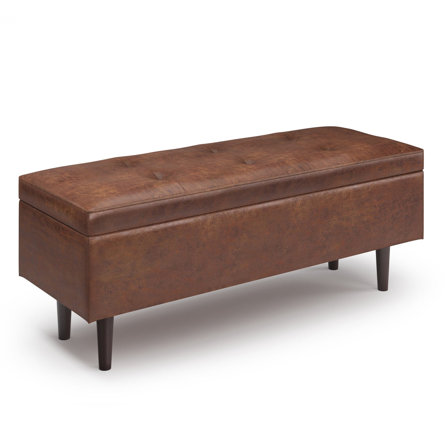 Shay 48 Inch Wide Mid-Century Rectangular Storage Ottoman