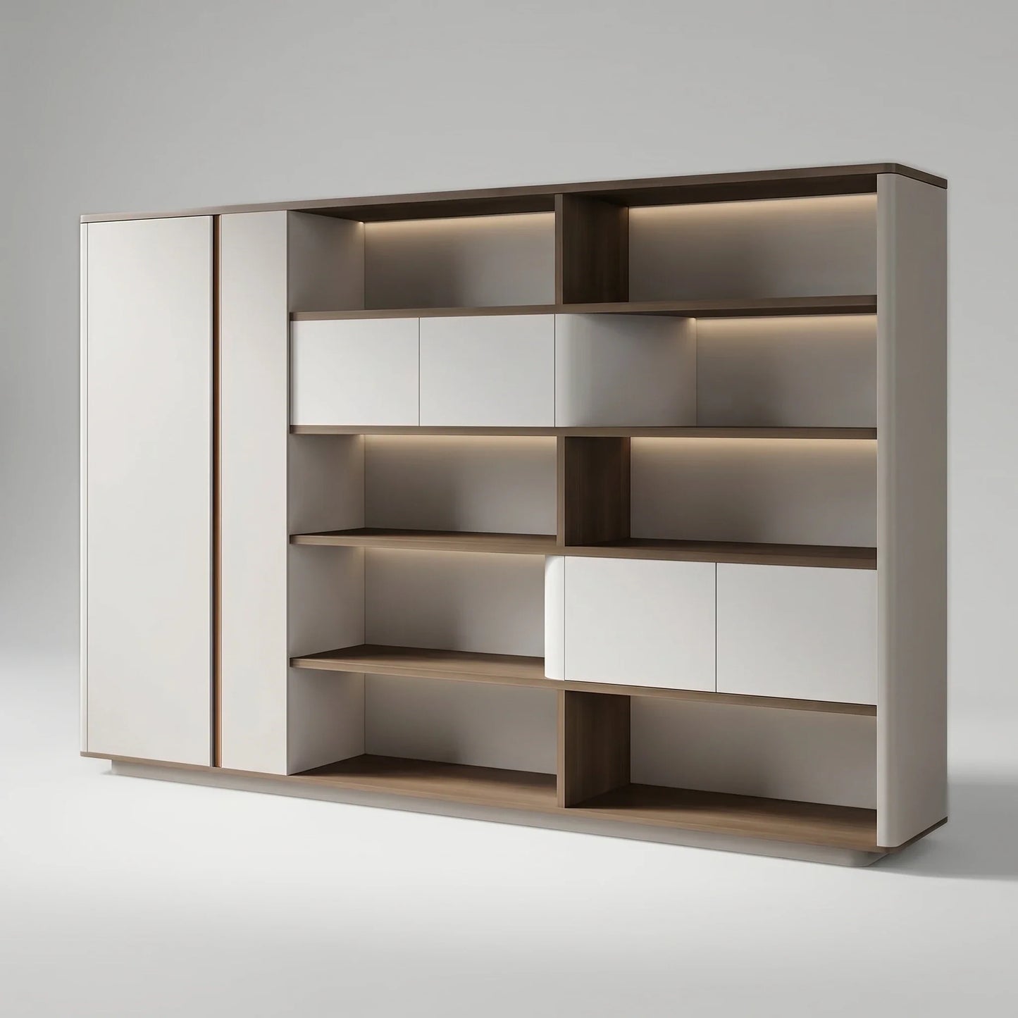 Hadwyn · Office Shelves w/ Lighting & Storage