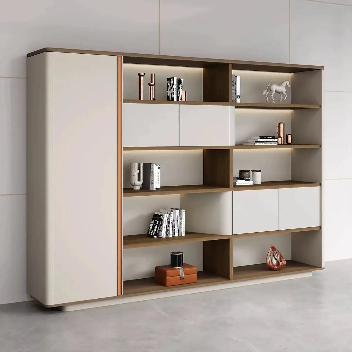 Hadwyn · Office Shelves w/ Lighting & Storage