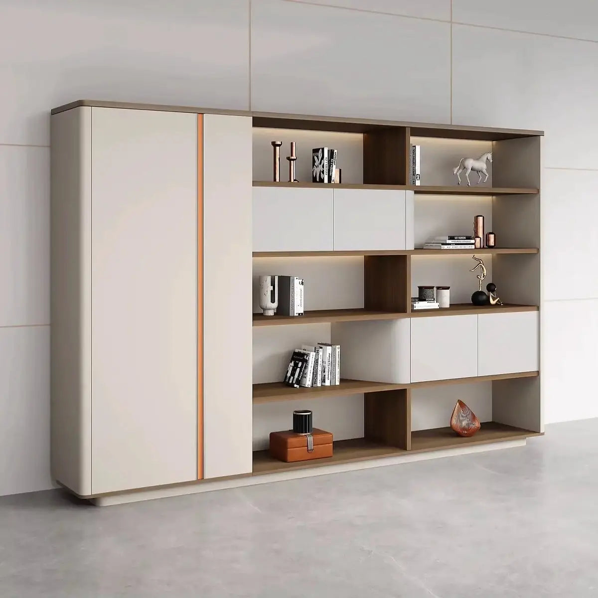 Hadwyn · Office Shelves w/ Lighting & Storage
