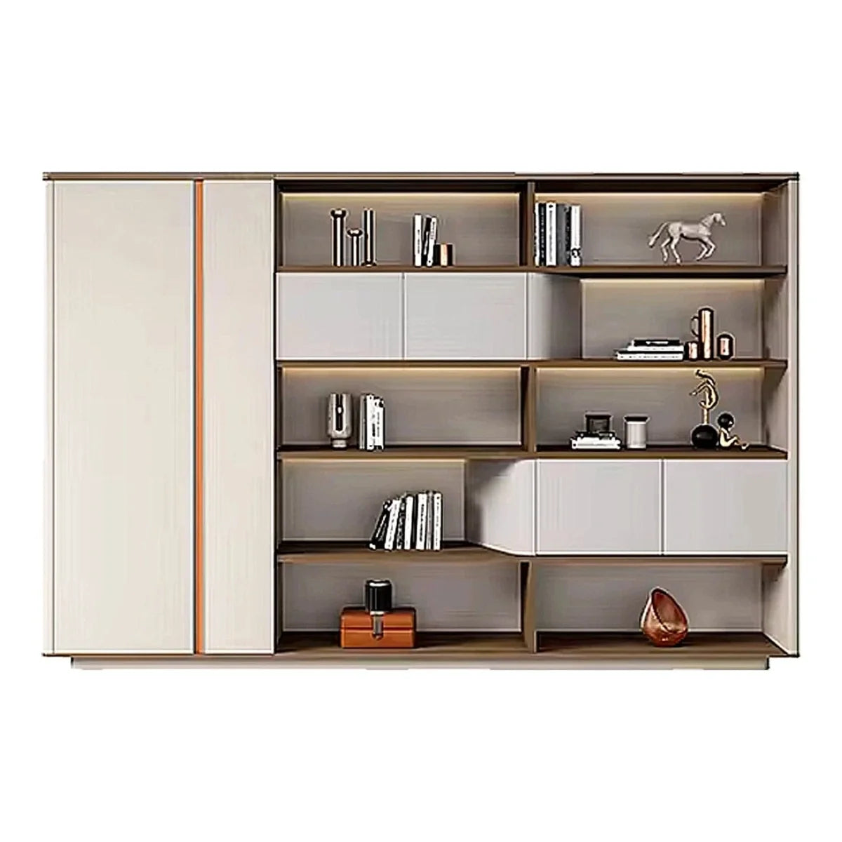 Hadwyn · Office Shelves w/ Lighting & Storage