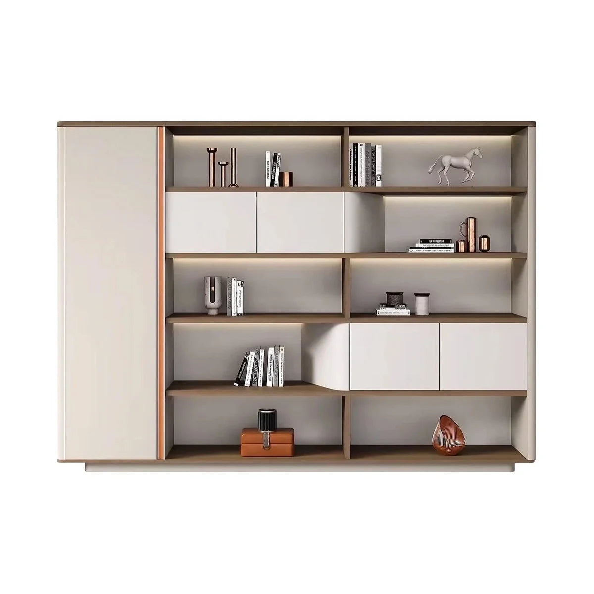 Hadwyn · Office Shelves w/ Lighting & Storage
