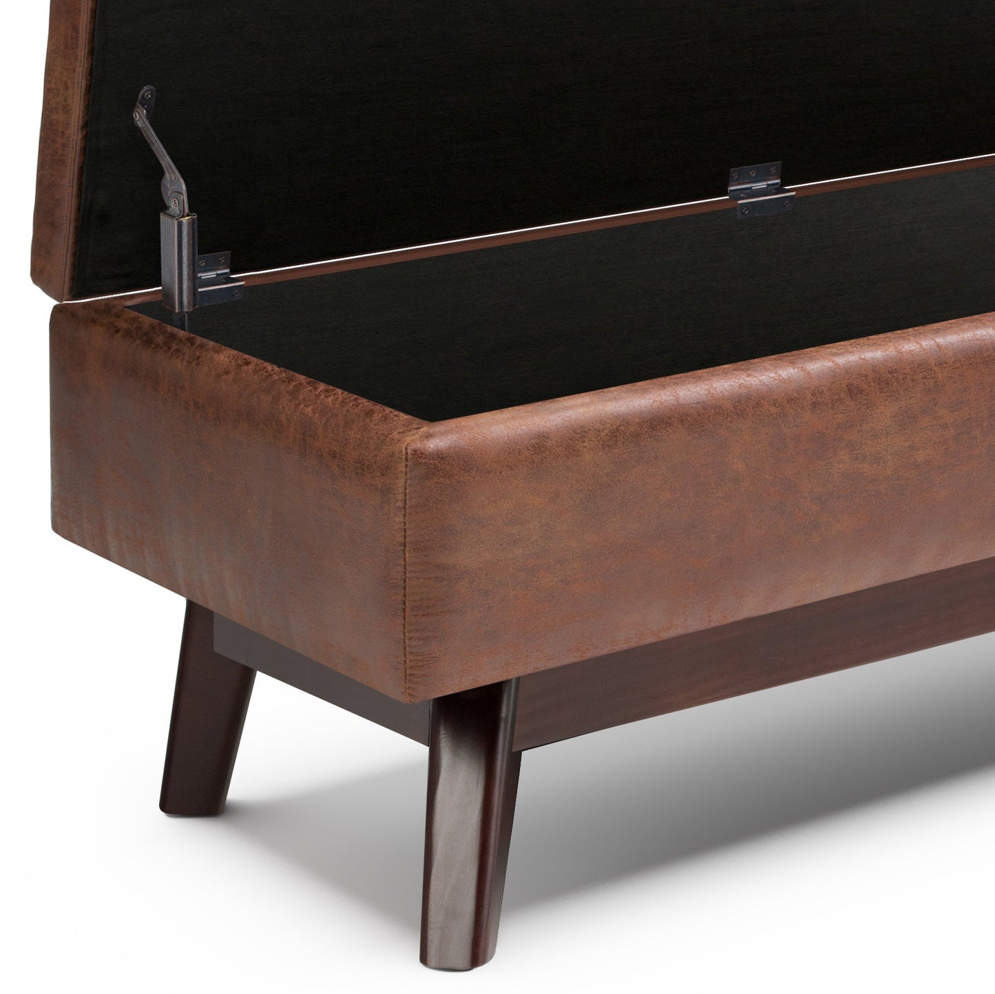 Owen 48 Inch Wide Rectangular Storage Ottoman in Distressed Saddle