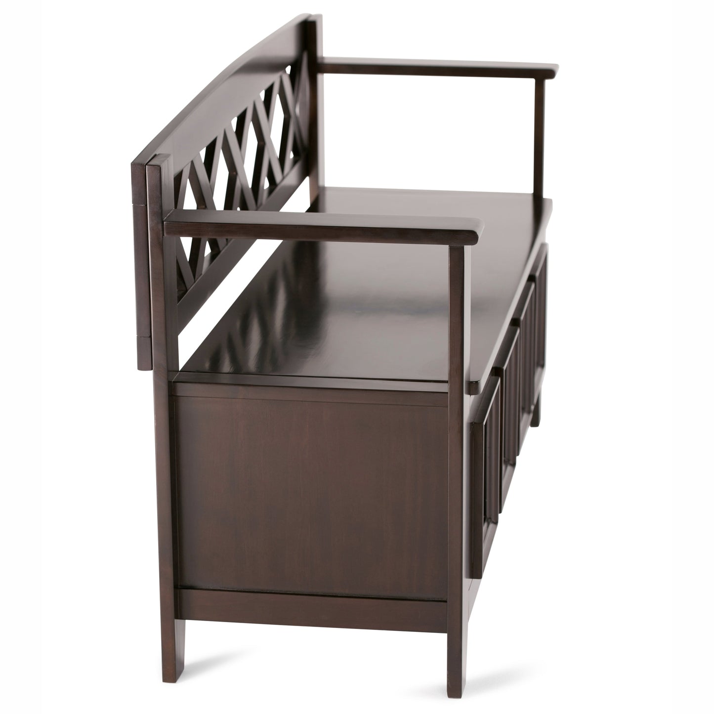 Amherst Solid Wood Entryway Storage Bench in Hickory