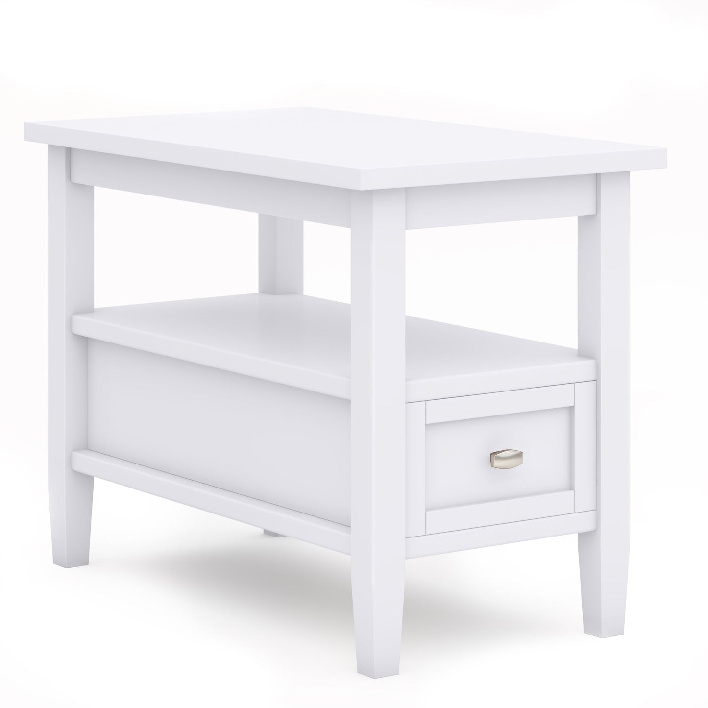 Warm Shaker Solid Wood 14 Inch Wide Transitional Narrow Side Table